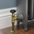 West Old School Black and Brass Radiator Valve and Lockshield 1/2 Inch - Un-Lacquered Brass | Thumbnail Image