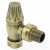 West Poppy TRV Angled Thermostatic Radiator Valve and Lockshield - Antique Brass