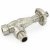 West Poppy TRV Angled Thermostatic Radiator Valve and Lockshield - Satin Nickel