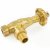 West Poppy TRV Angled Thermostatic Radiator Valve and Lockshield - Un-Lacquered Brass