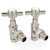 West Westminster Crosshead Angled Radiator Valves Pair - Satin Nickel