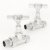 West Westminster Crosshead Straight Radiator Valves Pair Chrome