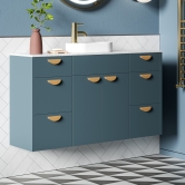 Signature Focus Matt Arley Blue Fitted Bathroom Furniture